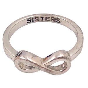 SS 925 Engraved Sisters Infinity Symbol Size 6.5